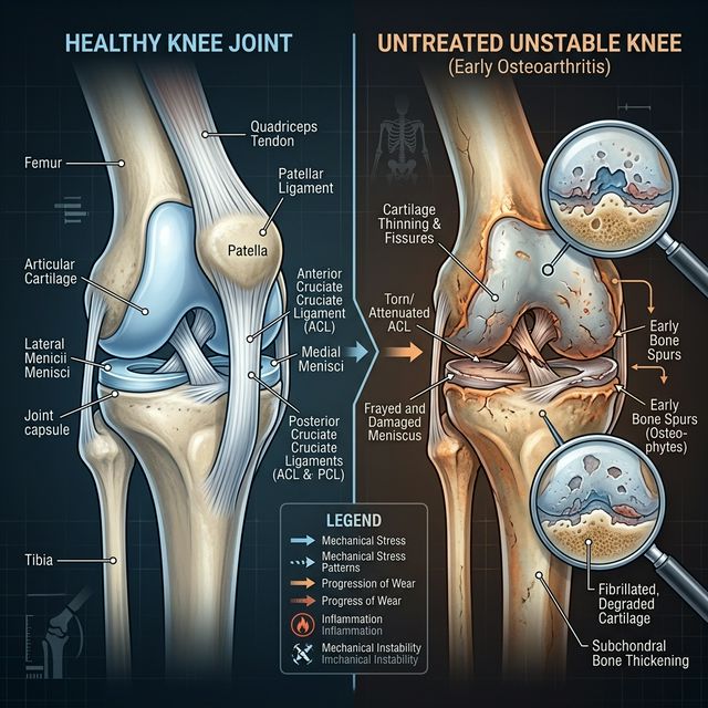 Healthy Knee Joint vs Untreated Osteoarthritis