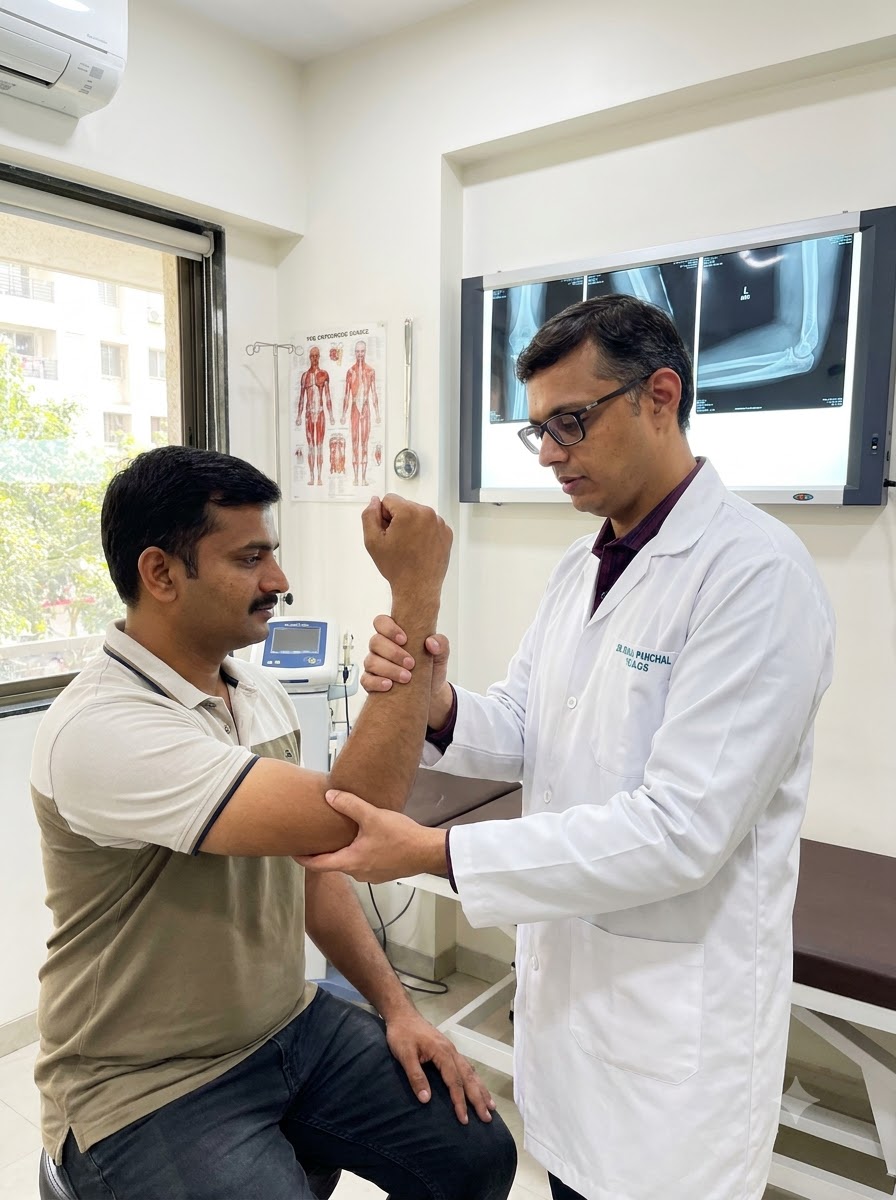 Surgeon_assessing_patient_elbow